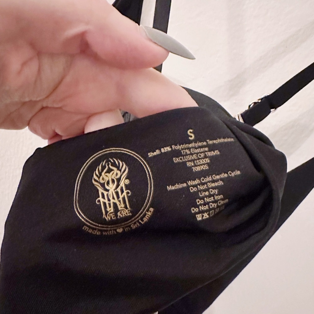 HaH We Are Hot As Hell Bra Bralette Black Crossback Pull On - Picture 4 of 5